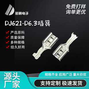 DJ621 D6.3B插簧6.3插簧0.3厚0.35厚0.4厚0.5厚散件黄铜镀锡