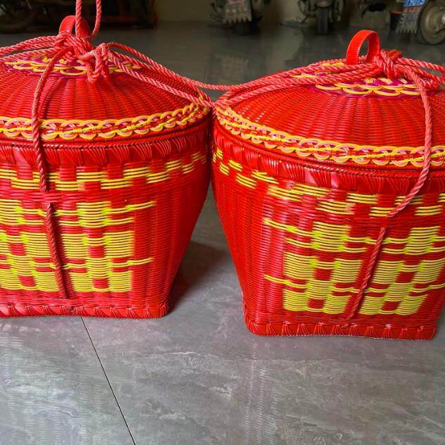 精品壮族大号箩筐彷竹编品淘米箩篼粮食竹筐收纳篓喜事筐簸箕果篮
