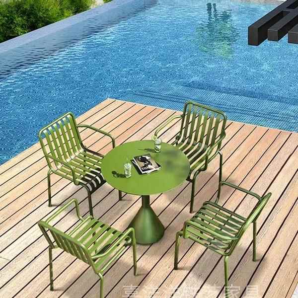 庭院花园桌椅简约休闲露天阳台小桌子现代铁艺防水防嗮户外桌椅Q&