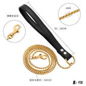 无缝焊接赛级蛇炼不锈钢牵引绳遛狗猫金炼子细宠物牵狗绳子小型犬