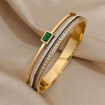 Stainless Steel Cuff Bracelet For Women Mens Gold Silver手镯