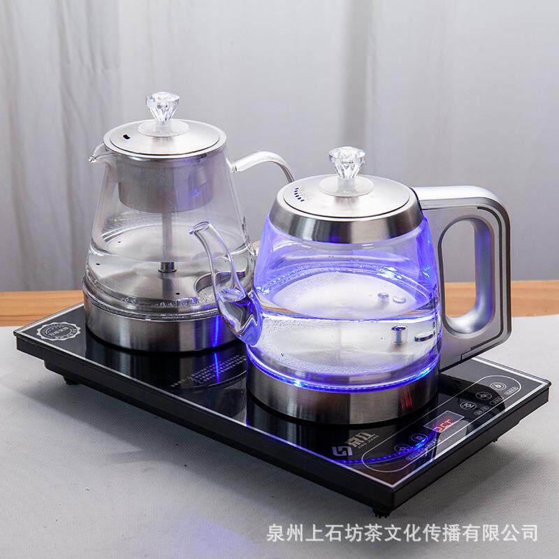 全自动底部上水电热水壶茶具玻璃烧水壶家用电茶炉套装茶台电磁炉