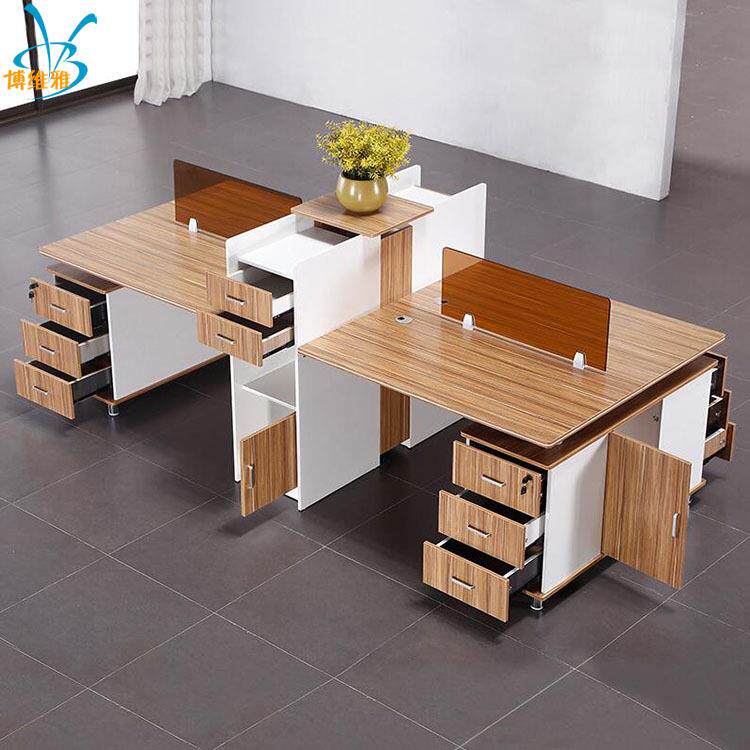 办公家具职员桌办公桌椅组合现代简约2/4/6人位电脑桌屏风工作位