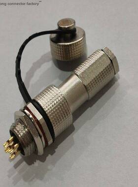 防水IP67航空插头铜镀金G12G-2芯3芯4芯5芯6芯7芯开口12mm连接器