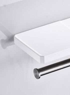 浴HKO室置物30托4不锈钢卫生间双纸巾架卷纸架手机盘卫厨架厕纸架