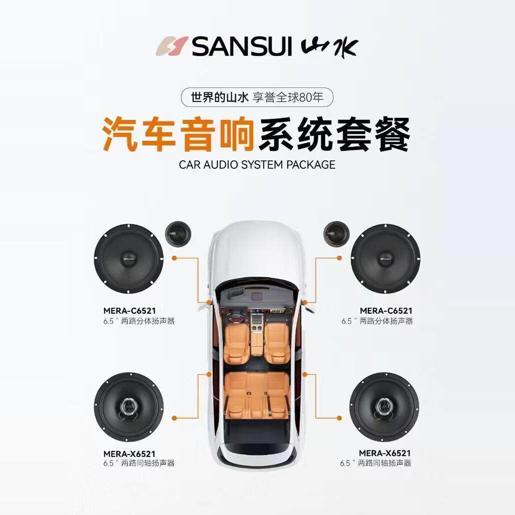 山水汽车音响品牌 套装同轴喇叭6.5寸汽车喇叭音响 车载无失真改