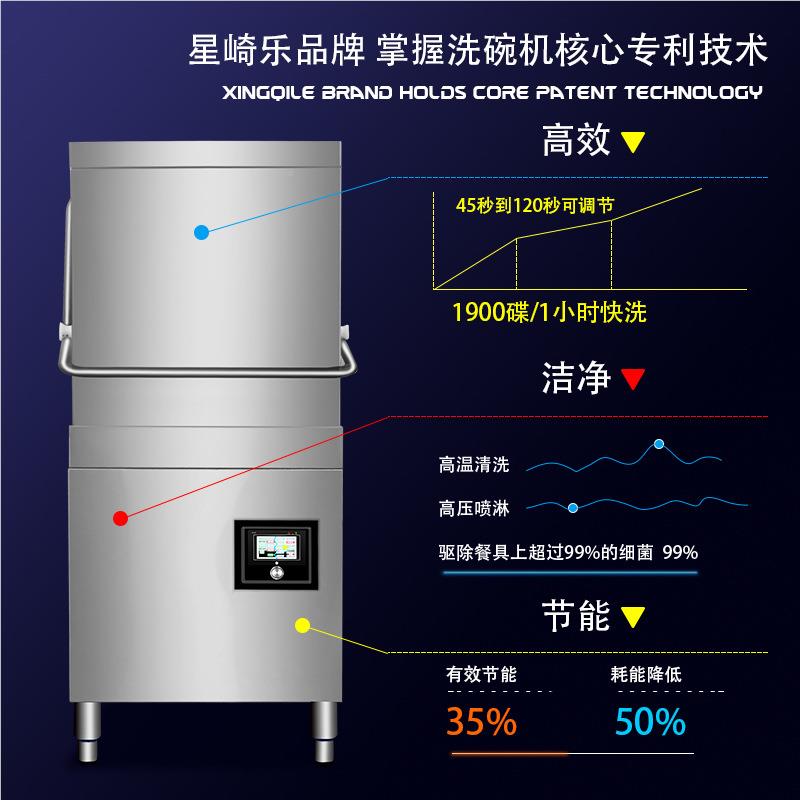 揭式商用洗碗盖XQL650全自动大餐厅食堂不锈钢提型拉机式碗碟机洗