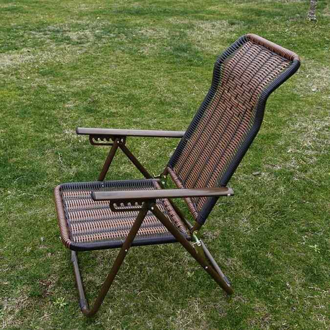 折叠藤椅躺椅手工编藤靠办公午休躺椅三折OWT叠藤椅阳台椅赵椅之