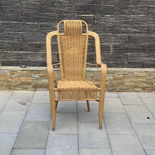 特高新款户外庭院藤椅加高靠背老人椅休闲时尚餐桌椅室外室内藤编