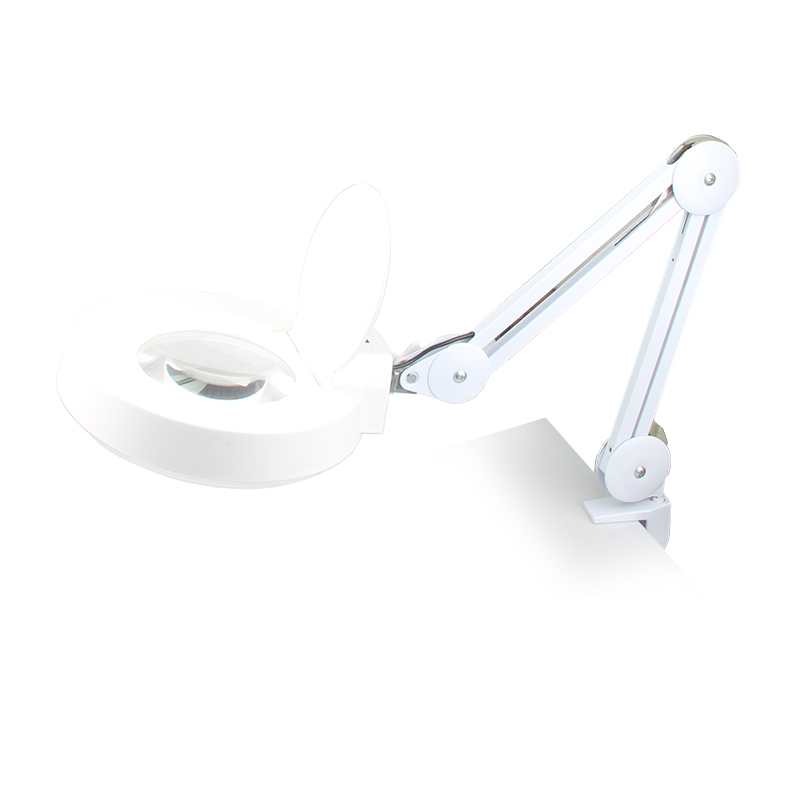 智塑夹式放大镜带LED灯20倍老人阅读台灯夹台式维修放大镜台灯电
