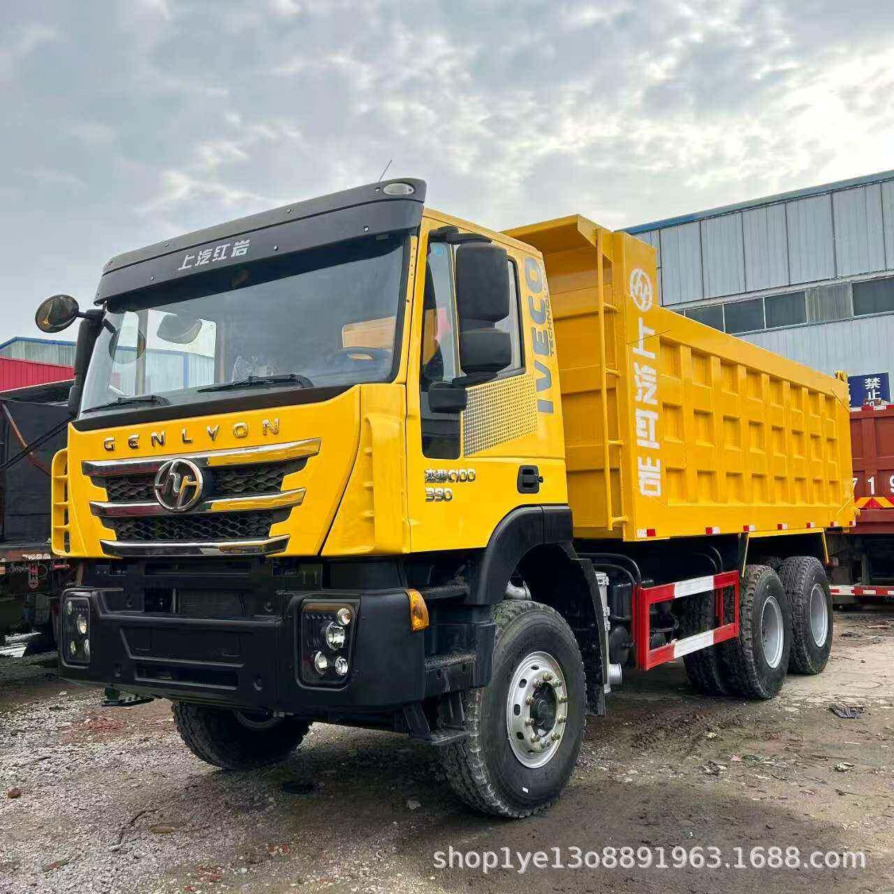 现供应二手红岩杰狮6*4自卸车矿用双桥土方工程货车371马力渣土车