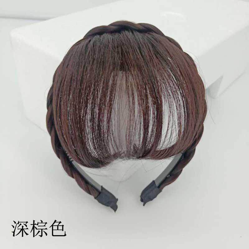 自然遮白发发箍鱼骨辫假发刘海一体增高颅顶头箍压发卡发窟遮发缝