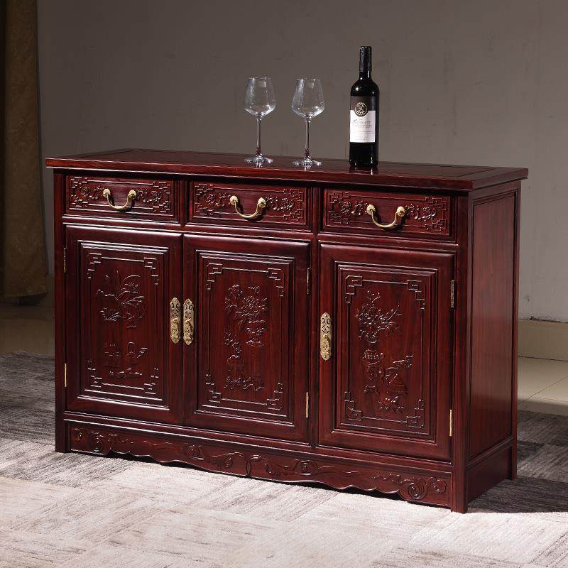 红木家具非洲酸枝木餐边柜实木储物柜碗橱中式仿古茶水柜酒柜边柜