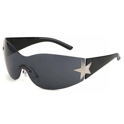 Punk One Piece Sunglasses Goggle New Y2k Rimless Sun Glasses