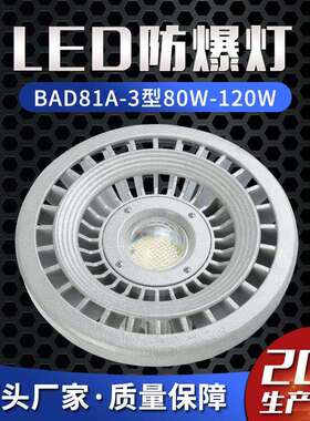 LED防爆灯BAD81A-3型80W-120W防爆投光灯圆形照明灯防爆探照灯