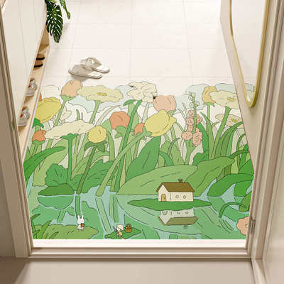 小清新入户门地垫耐脏易打理地垫玄关吸水速干耐磨防滑硅藻泥地垫