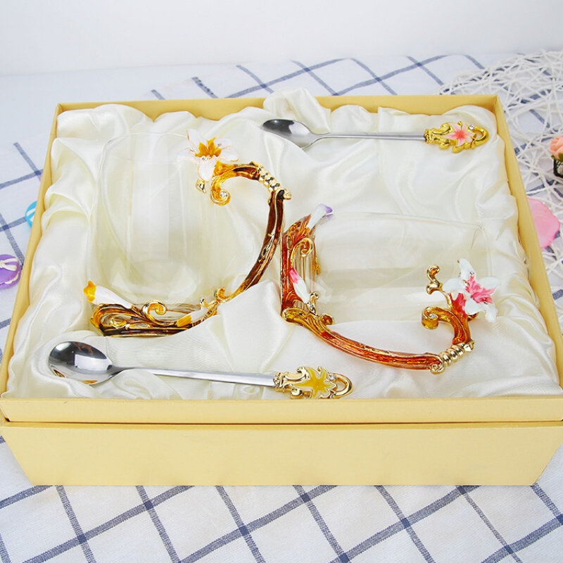 水晶玻璃杯子办公家用套装珐琅彩水杯 礼盒装粉色高矮组合+l珐琅|ruв категории фестиваль товаров/подарок, Другие фестивали товаров - от Buy2taobao.com для оказания профессиональной услуги покупки агента Taobao