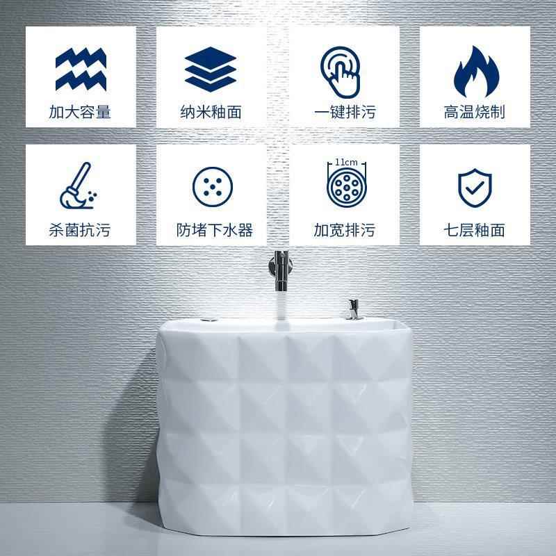 J&洗拖把池家用阳台卫生间地盆拖布池墩布池号槽池带龙头