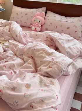 新款全棉13070简约印花小清新系列四件套学生宿舍三件套床单被套