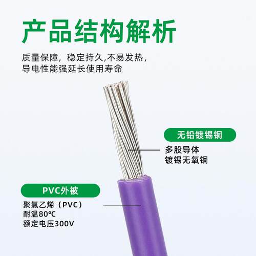 宏观盛电子线1007线材26 24 22 20 18awg导线镀锡铜灯具LED线