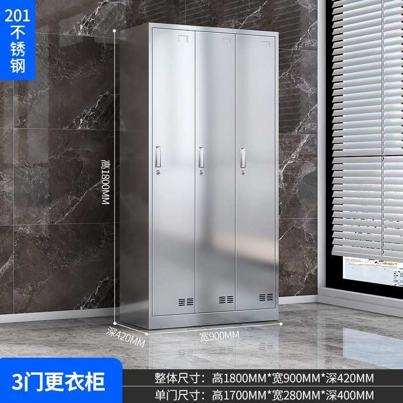 储物柜多格不锈钢304健身房多门带车间衣柜更衣柜员工锁宿舍无尘