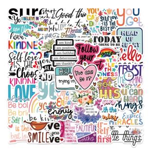 52PCS Inspirational Stickers Motivational Phrases Life Quote