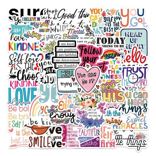 52PCS Inspirational Stickers Motivational Phrases Life Quote
