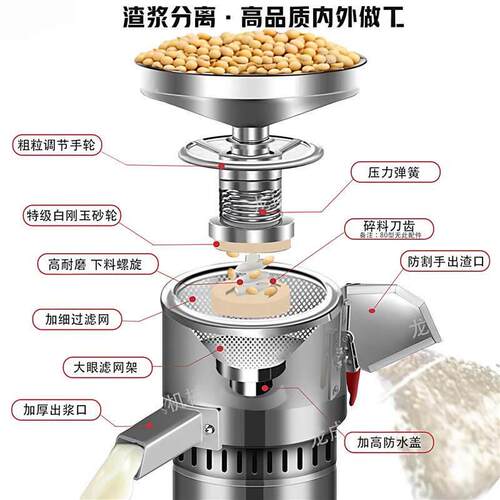 早餐店商用豆浆机磨浆机用打浆机豆花机渣浆分离小型现磨厂家