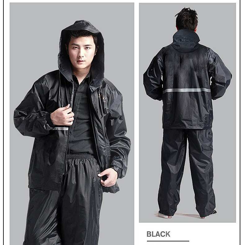 正招徙步加厚牛津雨衣雨裤  厂家批发分体式劳保反光雨衣套服