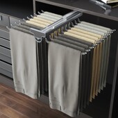 抽拉篮多功能裤 裤 柜内测装 家用抽拉式 架伸缩滑轨架 架衣柜内置顶装