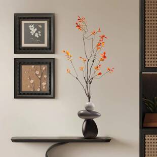 2026新款中式入户玄关壁龛石来运转花瓶客厅电视柜家居装饰品摆件