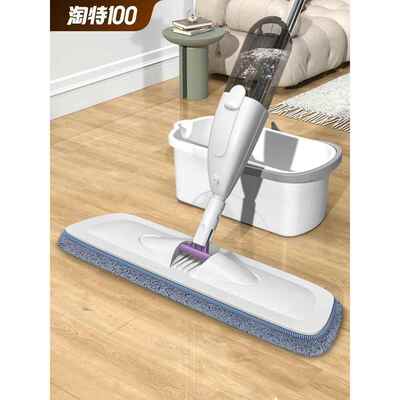 Mop floor spray mop with 2 microfiber pad brushes喷水拖把