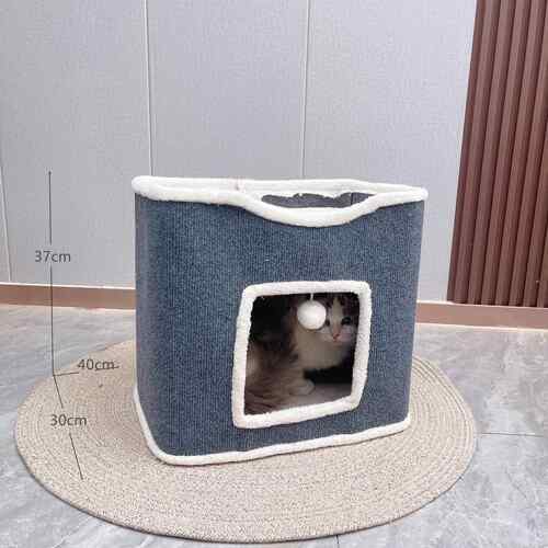 高档冬季保猫麻窝猫子剑桶猫爬暖架猫窝一架体冬季猫窝封闭式双层