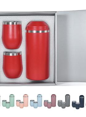 双层不锈钢304真空彩色喷塑25oz钢盖红酒保冷罐户外直身保温杯
