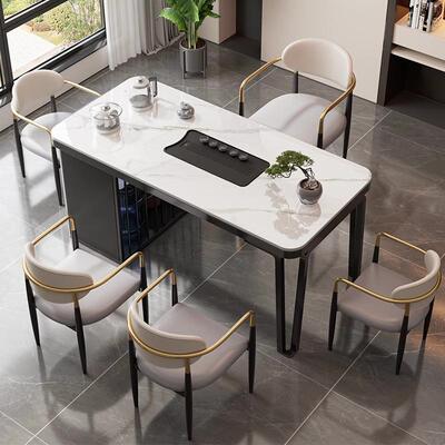 岩板阳台小桌椅组合现茶代简GUI约轻板家用茶台奢烧水壶一体石面