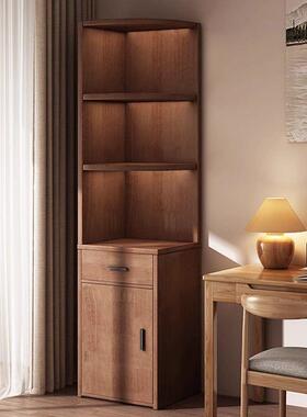 实子木柜转角柜三角置物架展示柜客TYV厅电视旁储书物柜学生角家