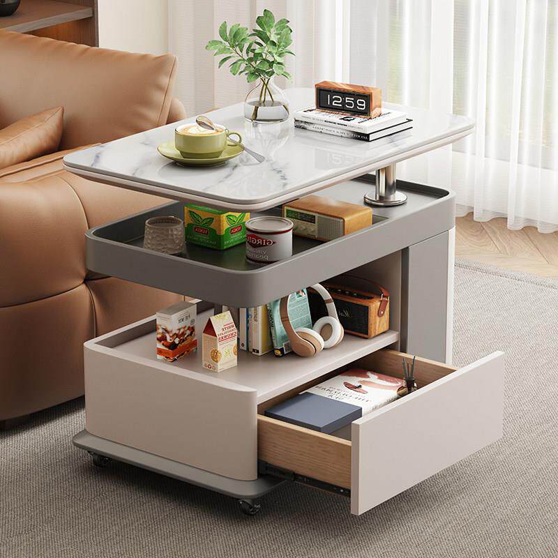 轻奢可移动升降旋转沙发边几现代简约边柜小推车移动小茶几小角几