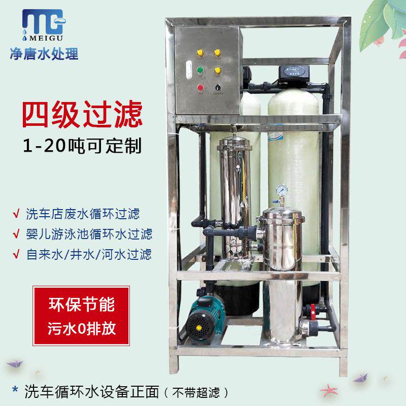 洗车场店废水鱼池循环水设备净化过环保过滤器机净水处理系统装置