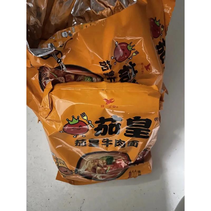 统一茄皇新疆番茄鸡蛋面方便面袋装整箱西红柿茄黄牛肉面泡面拉面