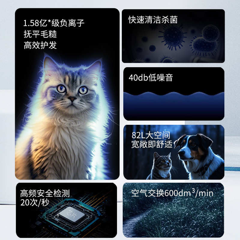 宠物烘干箱狗猫咪通用烘干机82L大容量双风智能烘毛机自动烘干箱