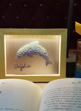 逐浪海豚创意钉子绕线 线弦丝画 画减闷手工DIY材料包成品生日节