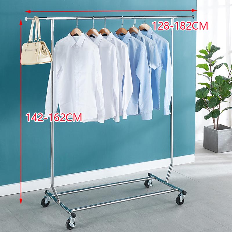 服装店展架货架折叠双杠移动带轮加粗加厚落地伸缩升降晾衣架