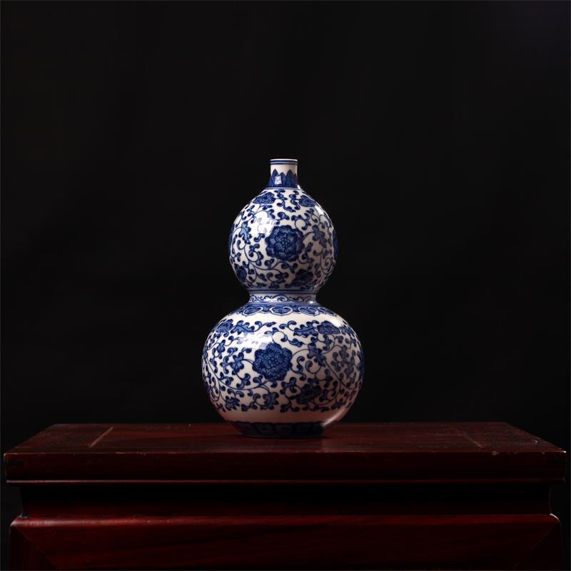 高档小花瓶 德镇摆陶瓷器客现代手绘青花瓷件 景仿古家居厅电视柜