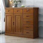 实木中式 六斗柜屉抽柜立柜客两门七斗厅简约五卧室储物柜柜床尾斗