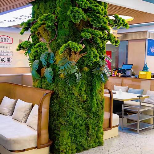 高级感仿真立体绿植墙造景室内仿生苔藓植物墙装饰商业空间景观
