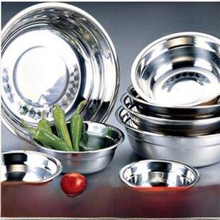 不锈钢小碗饭碗汤盆汤多用盆盆子圆盆脸盆洗手盆40CM调料盆蛋盆