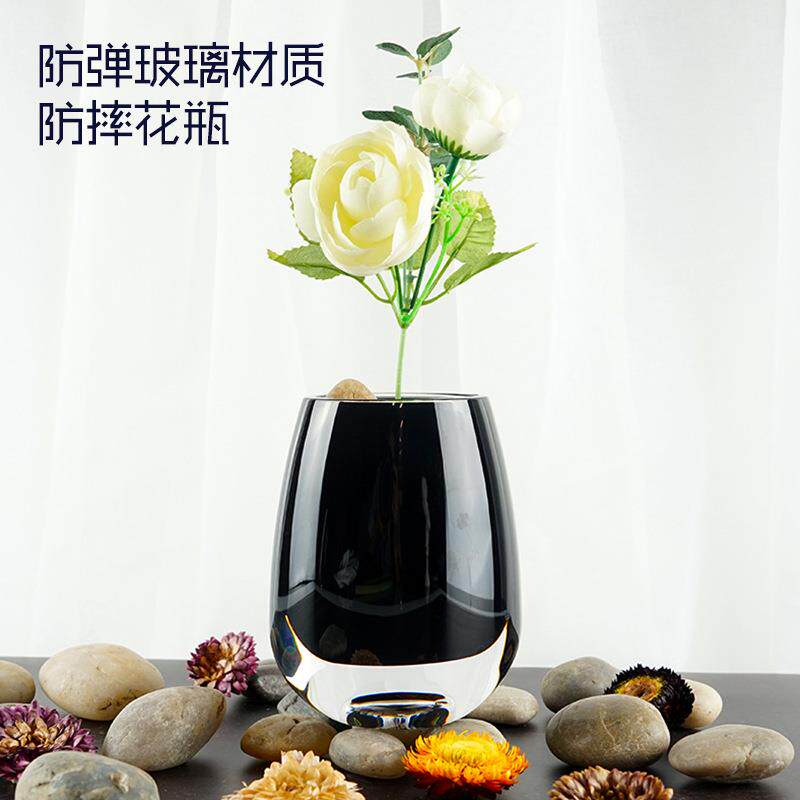 北欧简约现代PC防摔仿玻璃餐厅摆件花瓶彩色卫生间样板房茶几花瓶
