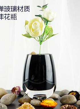北欧简约现代PC防摔仿玻璃餐厅摆件花瓶彩色卫生间样板房茶几花瓶