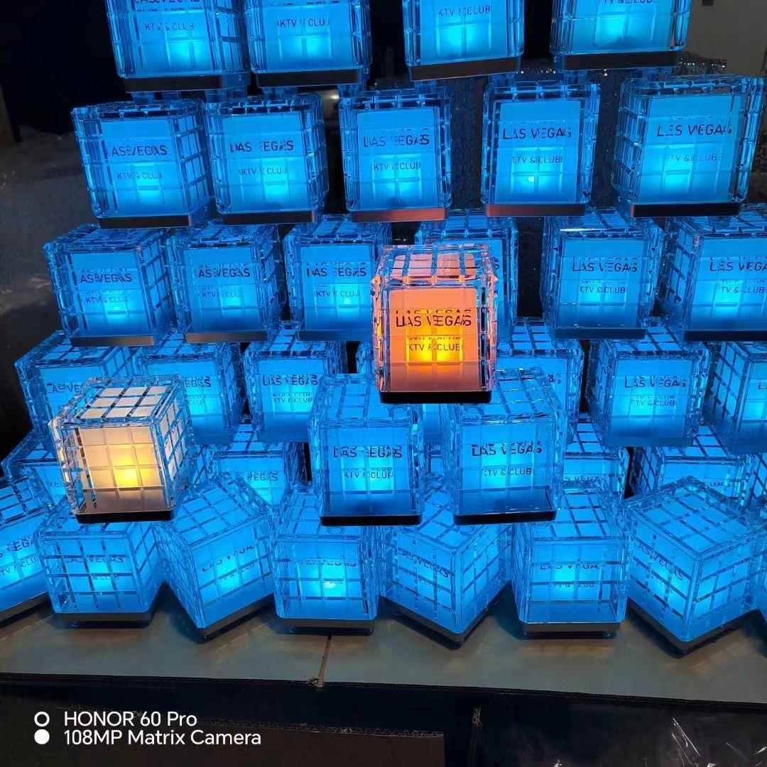 夜场咖啡厅酒吧台灯清吧KTV个性LED氛围灯创意魔方小夜灯桌灯