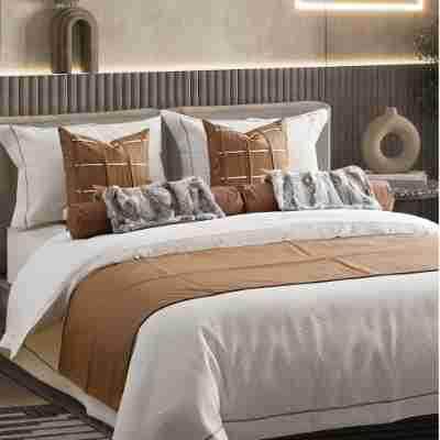 现代样板房样板间简约床品家具展厅简约软装展示床上用品多件套
